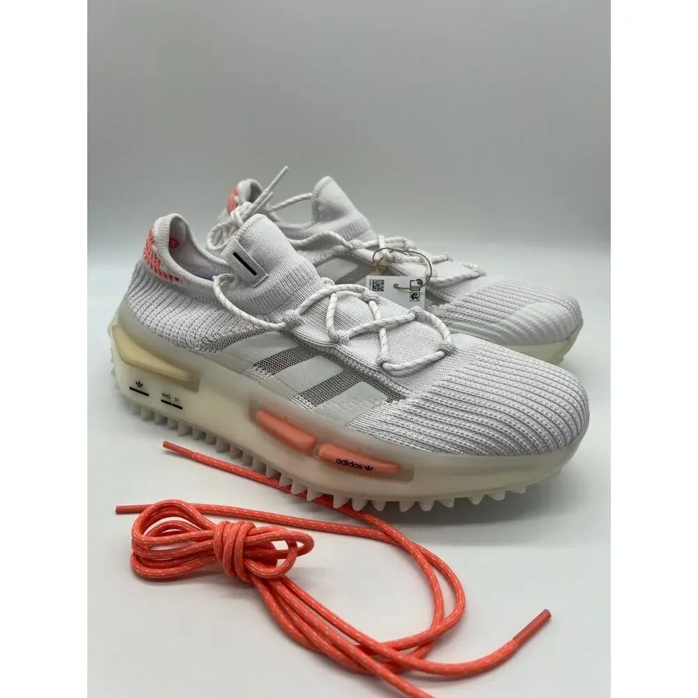 Adidas Women's NMD S1 Low Shoes Coral White HQ4465 Size 10 NWT